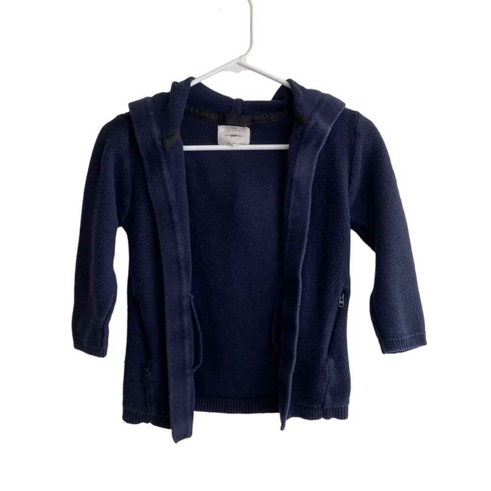 Zara Kids Knit Hooded Open Cardigan Sweater